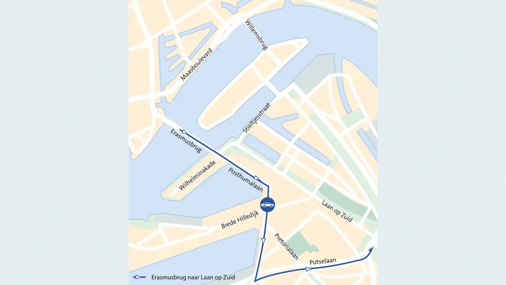 Omleiding vanaf Noord naar de Laan op Zuid